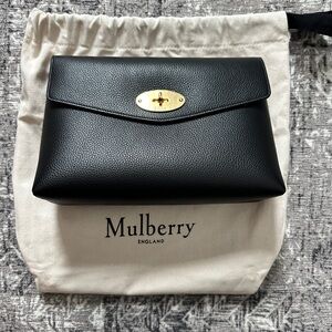 Mulberry Black Leather Large Darley Pouch